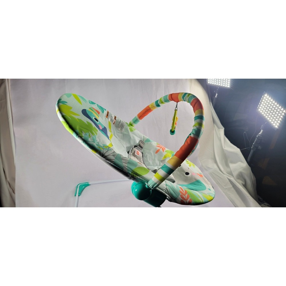 Bright Starts Infant Baby Bouncer Seat with Toy Bar Multicolor Jungle Theme